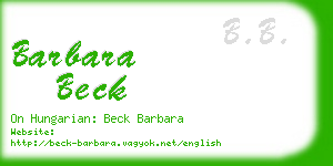 barbara beck business card